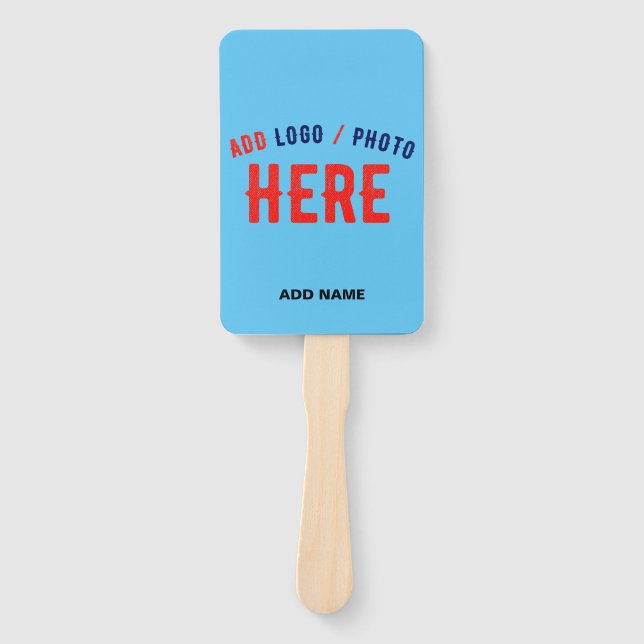 STYLISH MODERN CUSTOM SWAG SKY BLUE VERIFIED BRAND HAND FAN (Front)