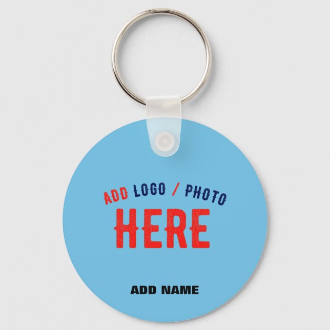 STYLISH MODERN CUSTOM SWAG SKY BLUE VERIFIED BRAND KEY RING (Front)