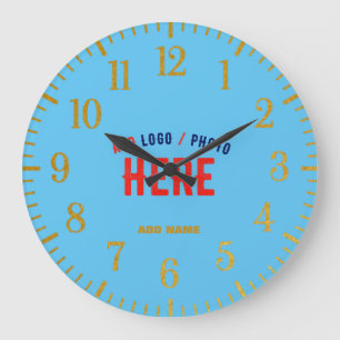 STYLISH MODERN CUSTOM SWAG SKY BLUE VERIFIED BRAND LARGE CLOCK