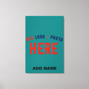 STYLISH MODERN CUSTOM TEAL GREEN VERIFIED BRANDED CANVAS PRINT