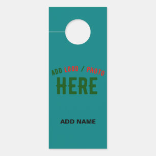 STYLISH MODERN CUSTOM TEAL GREEN VERIFIED BRANDED DOOR HANGER