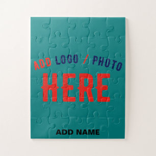 STYLISH MODERN CUSTOM TEAL GREEN VERIFIED BRANDED JIGSAW PUZZLE