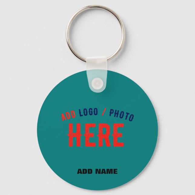 STYLISH MODERN CUSTOM TEAL GREEN VERIFIED BRANDED KEY RING (Front)