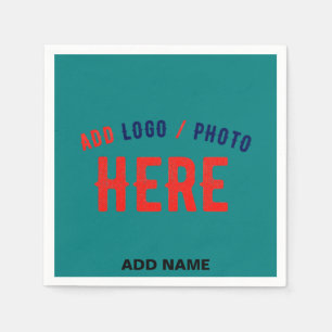 STYLISH MODERN CUSTOM TEAL GREEN VERIFIED BRANDED NAPKIN
