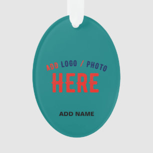 STYLISH MODERN CUSTOM TEAL GREEN VERIFIED BRANDED ORNAMENT