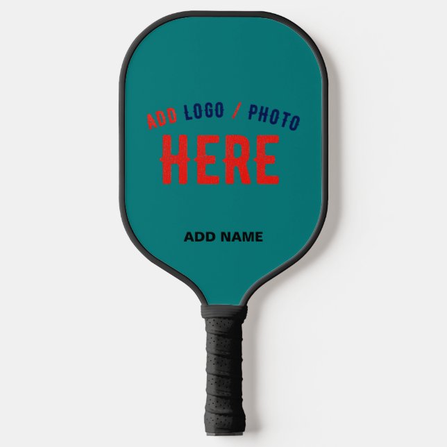 STYLISH MODERN CUSTOM TEAL GREEN VERIFIED BRANDED PICKLEBALL PADDLE (Front)