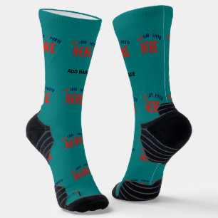 STYLISH MODERN CUSTOM TEAL GREEN VERIFIED BRANDED SOCKS