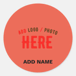 STYLISH MODERN CUSTOM TOMATO RED VERIFIED BRANDED CLASSIC ROUND STICKER