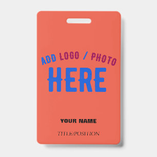 STYLISH MODERN CUSTOM TOMATO RED VERIFIED BRANDED ID BADGE