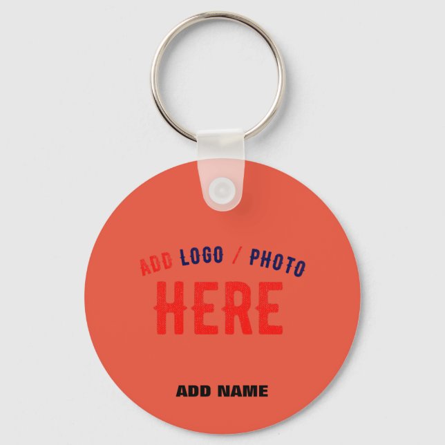 STYLISH MODERN CUSTOM TOMATO RED VERIFIED BRANDED KEY RING (Front)