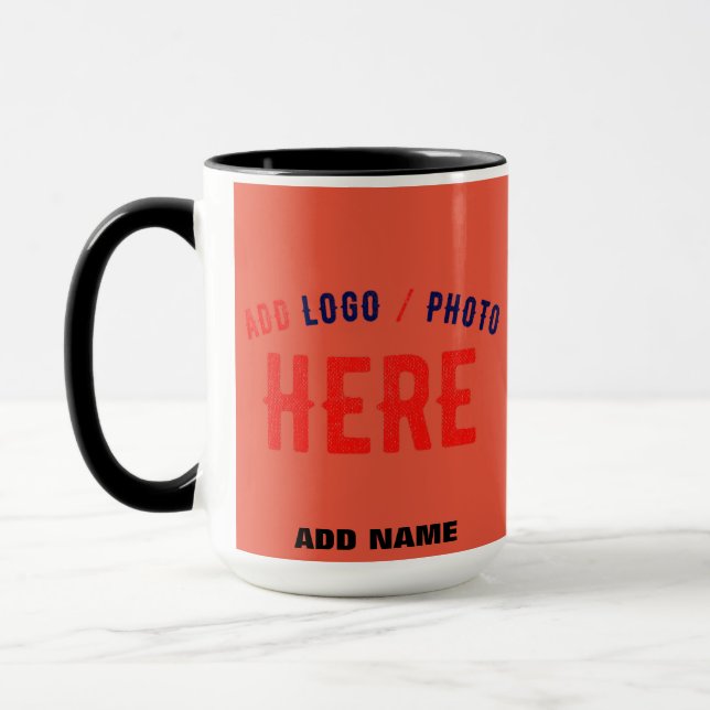 STYLISH MODERN CUSTOM TOMATO RED VERIFIED BRANDED MUG (Left)