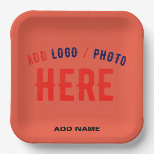 STYLISH MODERN CUSTOM TOMATO RED VERIFIED BRANDED PAPER PLATE