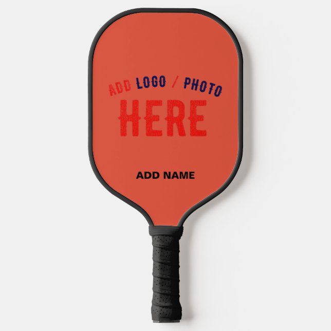 STYLISH MODERN CUSTOM TOMATO RED VERIFIED BRANDED PICKLEBALL PADDLE (Front)