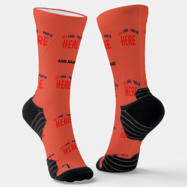 STYLISH MODERN CUSTOM TOMATO RED VERIFIED BRANDED SOCKS (Angled)