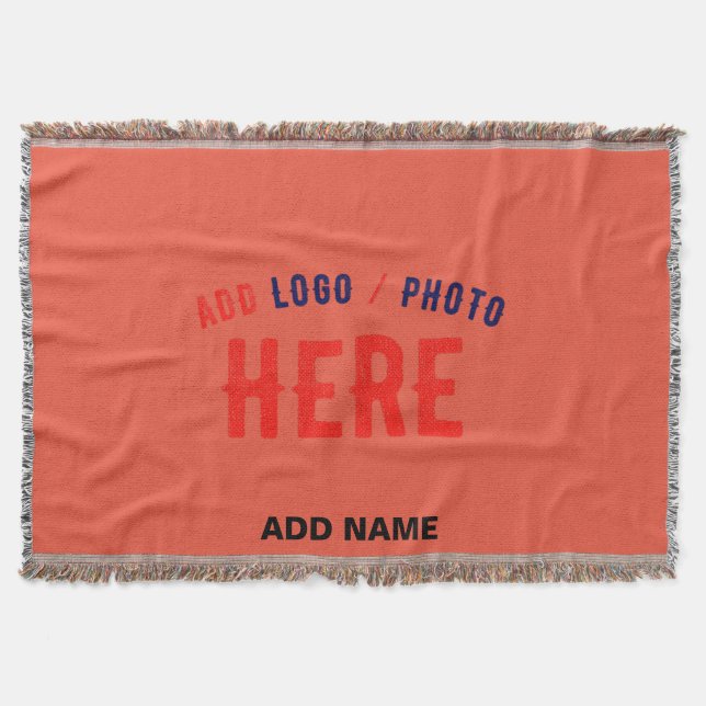 STYLISH MODERN CUSTOM TOMATO RED VERIFIED BRANDED THROW BLANKET (Front)