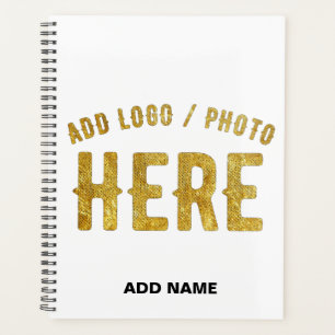 STYLISH MODERN CUSTOM WHITE BRANDED BLACK SPIRAL PLANNER