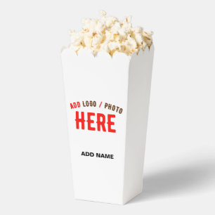 STYLISH MODERN CUSTOM WHITE VERIFIED BRAND POPCORN FAVOUR BOX