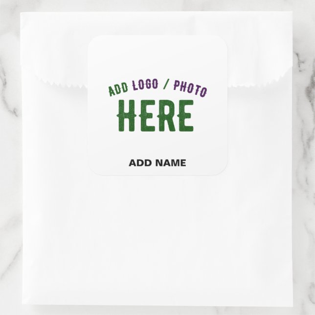 STYLISH MODERN CUSTOM WHITE VERIFIED BRANDED BAG SQUARE STICKER (Bag)