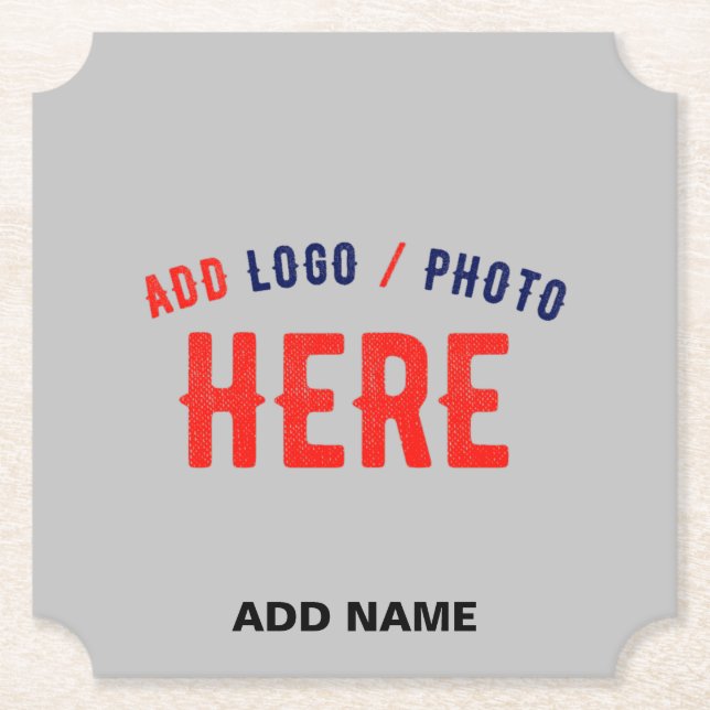 STYLISH MODERN CUSTOMIZABLE ASH VERIFIED BRANDED PAPER COASTER (Front)