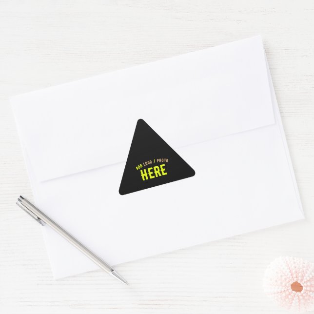 STYLISH MODERN CUSTOMIZABLE BLACK BRANDED ENVELOPE TRIANGLE STICKER (Envelope)