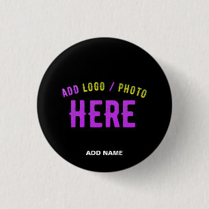 STYLISH MODERN CUSTOMIZABLE BLACK BRANDED ROUND 3 CM ROUND BADGE