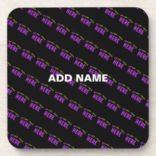 STYLISH MODERN CUSTOMIZABLE BLACK VERIFIED BRAND COASTER