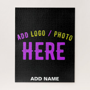 STYLISH MODERN CUSTOMIZABLE BLACK VERIFIED BRAND JIGSAW PUZZLE