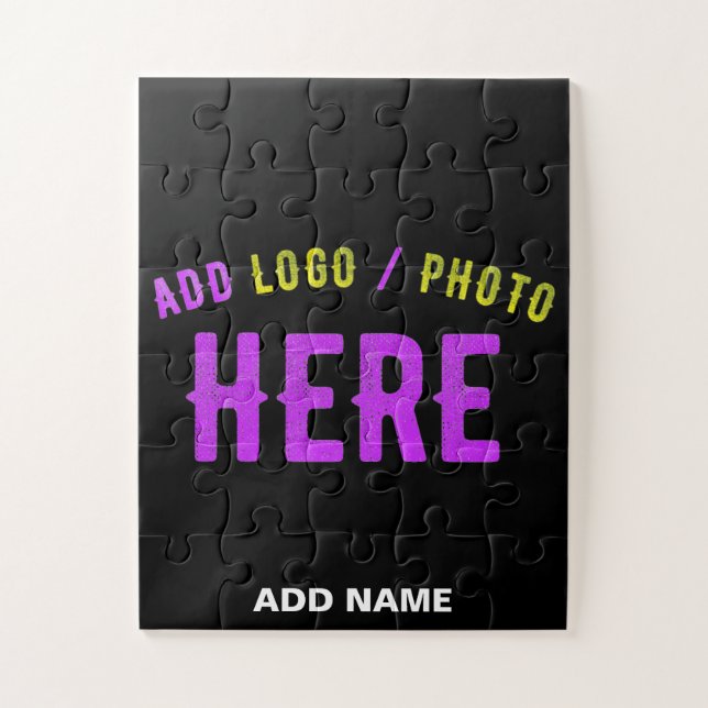 STYLISH MODERN CUSTOMIZABLE BLACK VERIFIED BRAND JIGSAW PUZZLE (Vertical)