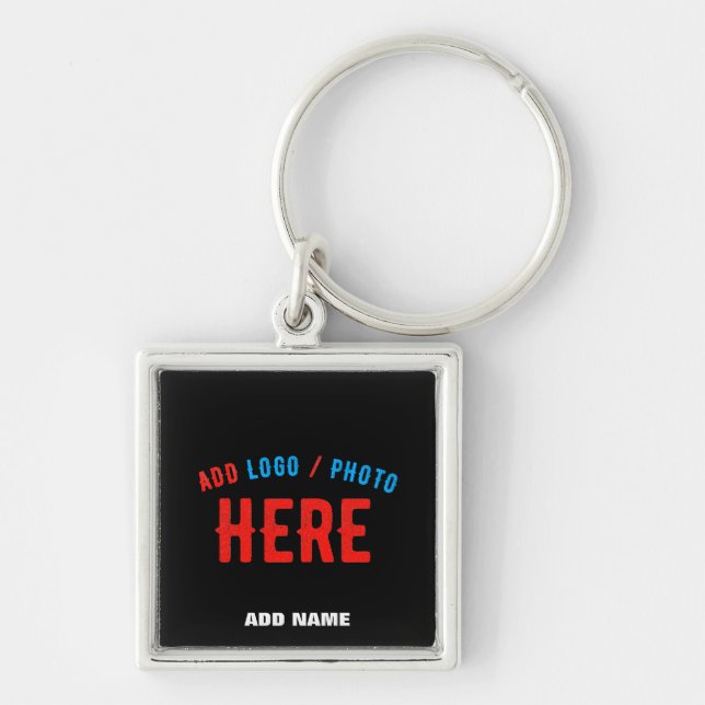 STYLISH MODERN CUSTOMIZABLE BLACK VERIFIED BRAND KEY RING (Front)