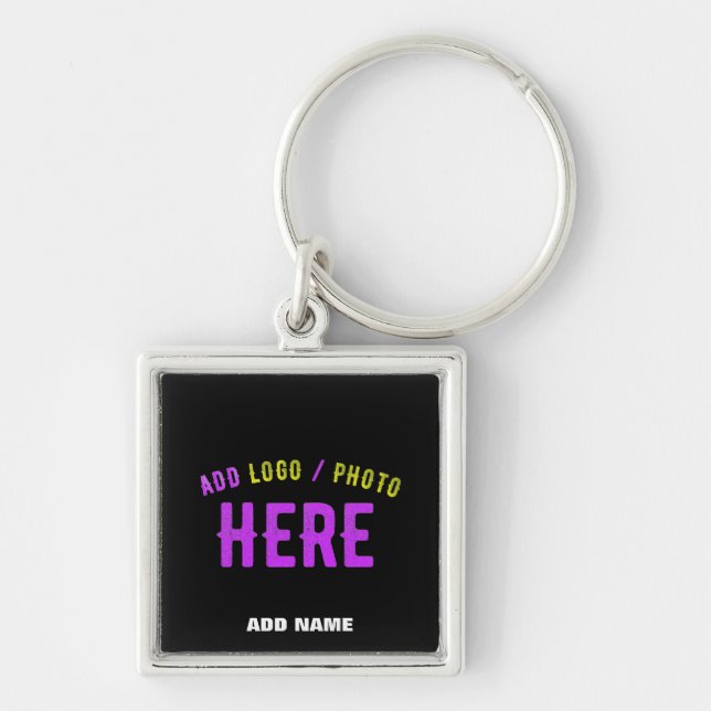 STYLISH MODERN CUSTOMIZABLE BLACK VERIFIED BRAND KEY RING (Front)