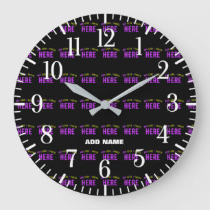 STYLISH MODERN CUSTOMIZABLE BLACK VERIFIED BRAND LARGE CLOCK