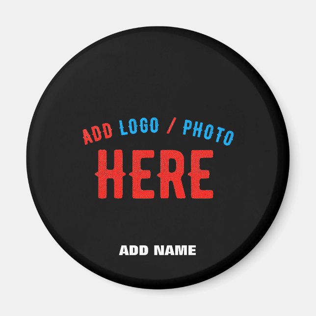 STYLISH MODERN CUSTOMIZABLE BLACK VERIFIED BRAND MAGNET (Front)