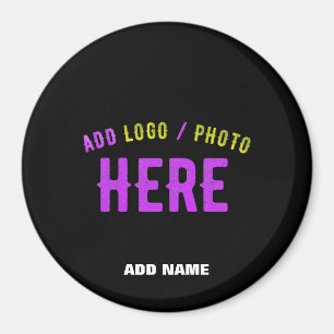 STYLISH MODERN CUSTOMIZABLE BLACK VERIFIED BRAND MAGNET