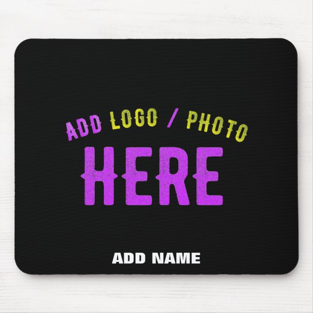 STYLISH MODERN CUSTOMIZABLE BLACK VERIFIED BRAND MOUSE MAT (Front)