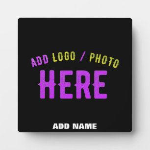 STYLISH MODERN CUSTOMIZABLE BLACK VERIFIED BRAND PLAQUE