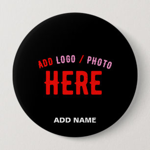 STYLISH MODERN CUSTOMIZABLE BLACK VERIFIED BRANDED 10 CM ROUND BADGE