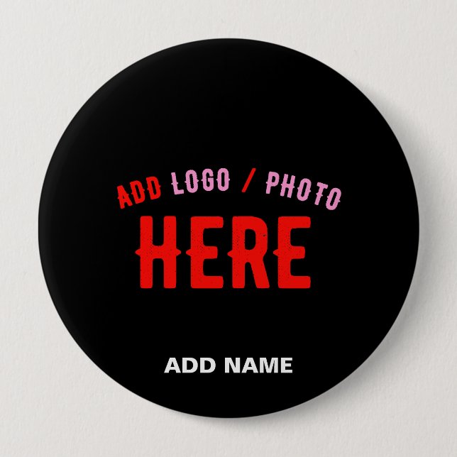 STYLISH MODERN CUSTOMIZABLE BLACK VERIFIED BRANDED 10 CM ROUND BADGE (Front)