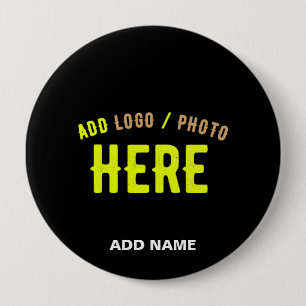 STYLISH MODERN CUSTOMIZABLE BLACK VERIFIED BRANDED 10 CM ROUND BADGE