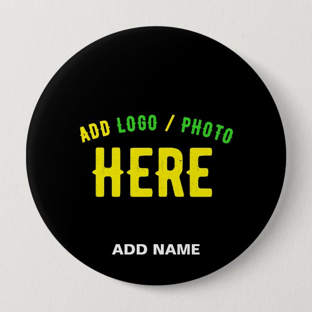 STYLISH MODERN CUSTOMIZABLE BLACK VERIFIED BRANDED 10 CM ROUND BADGE (Front)