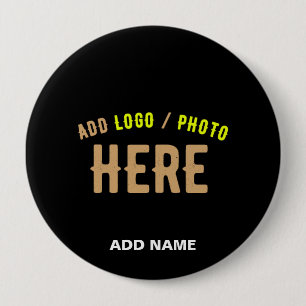 STYLISH MODERN CUSTOMIZABLE BLACK VERIFIED BRANDED 10 CM ROUND BADGE