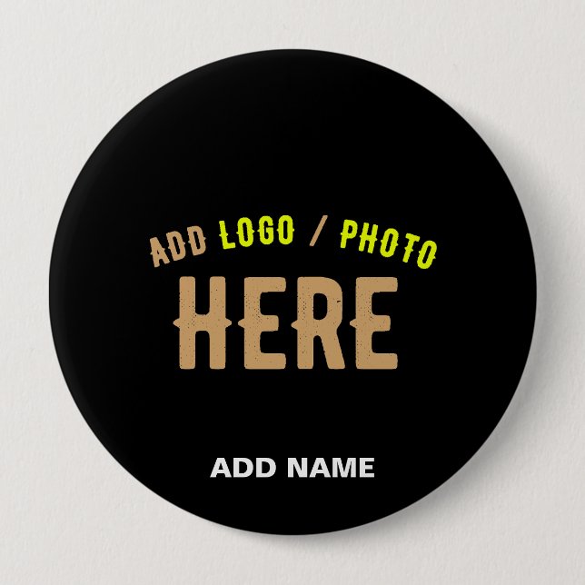 STYLISH MODERN CUSTOMIZABLE BLACK VERIFIED BRANDED 10 CM ROUND BADGE (Front)