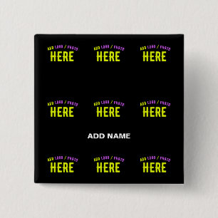 STYLISH MODERN CUSTOMIZABLE BLACK VERIFIED BRANDED 15 CM SQUARE BADGE