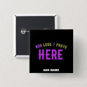 STYLISH MODERN CUSTOMIZABLE BLACK VERIFIED BRANDED 15 CM SQUARE BADGE