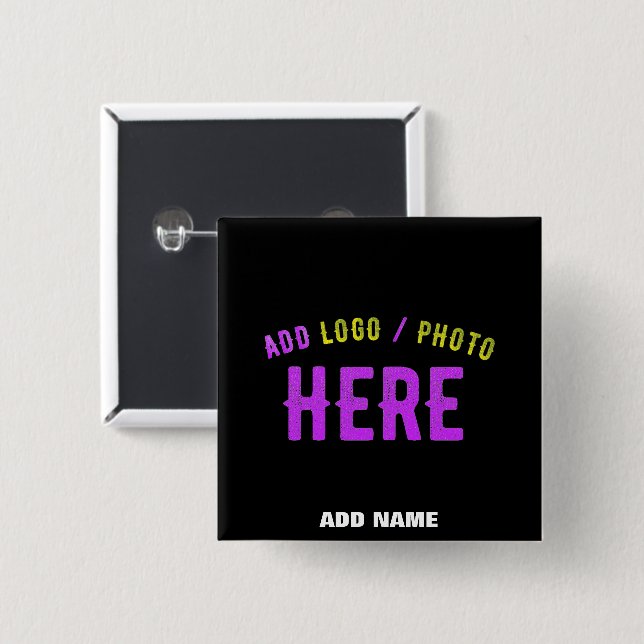 STYLISH MODERN CUSTOMIZABLE BLACK VERIFIED BRANDED 15 CM SQUARE BADGE (Front & Back)