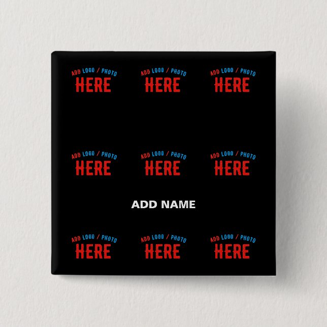 STYLISH MODERN CUSTOMIZABLE BLACK VERIFIED BRANDED 15 CM SQUARE BADGE (Front)