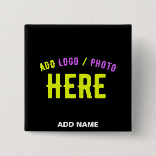 STYLISH MODERN CUSTOMIZABLE BLACK VERIFIED BRANDED 15 CM SQUARE BADGE