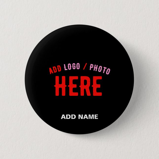 STYLISH MODERN CUSTOMIZABLE BLACK VERIFIED BRANDED 6 CM ROUND BADGE (Front)