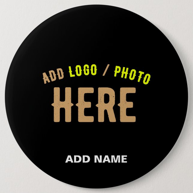 STYLISH MODERN CUSTOMIZABLE BLACK VERIFIED BRANDED 6 CM ROUND BADGE (Front)