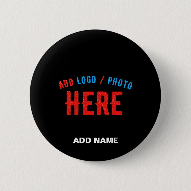 STYLISH MODERN CUSTOMIZABLE BLACK VERIFIED BRANDED 6 CM ROUND BADGE (Front)