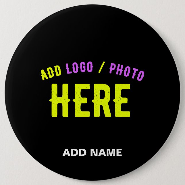 STYLISH MODERN CUSTOMIZABLE BLACK VERIFIED BRANDED 6 CM ROUND BADGE (Front)